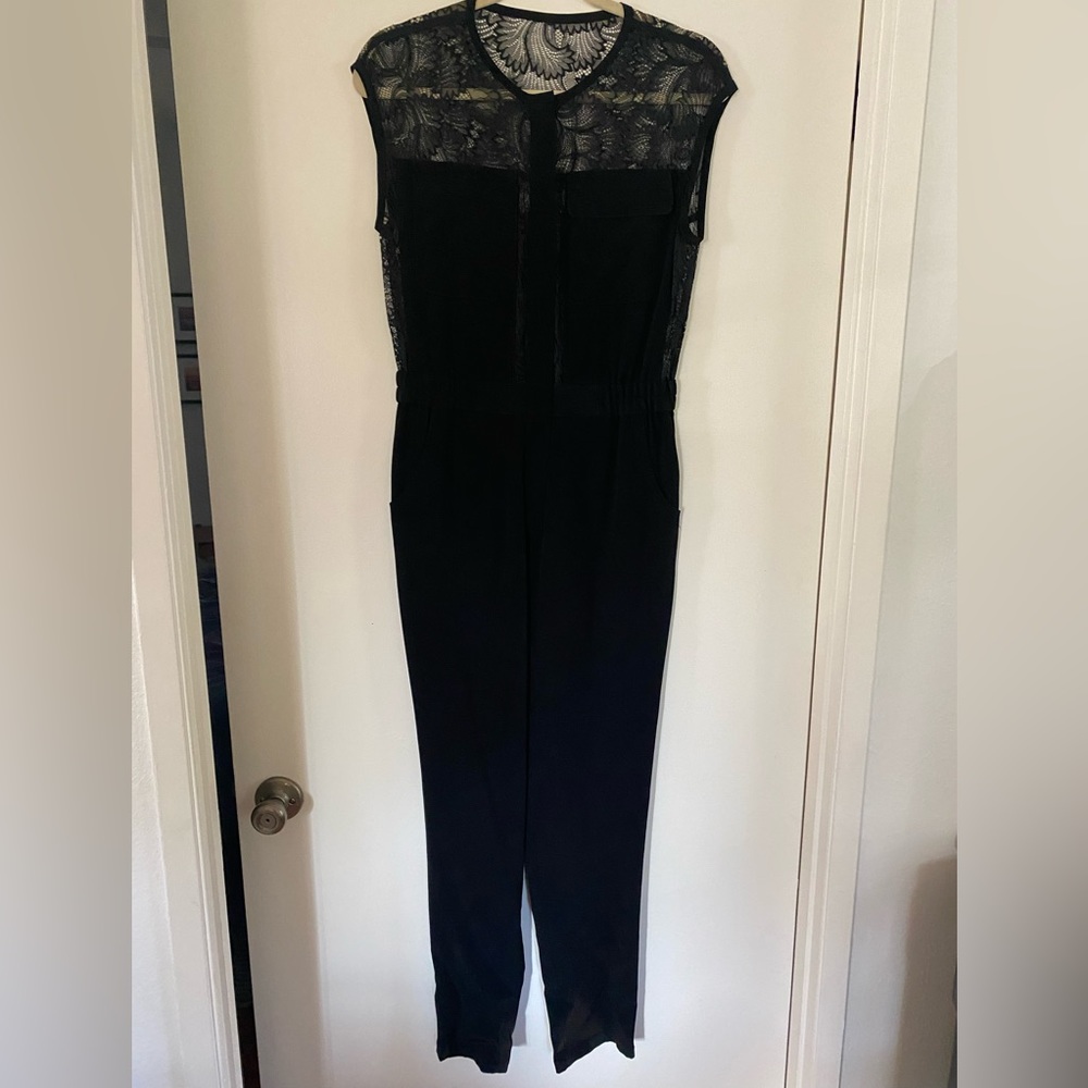Lace panel jumpsuit